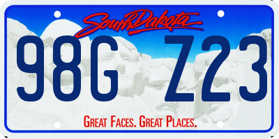 SD license plate 98GZ23