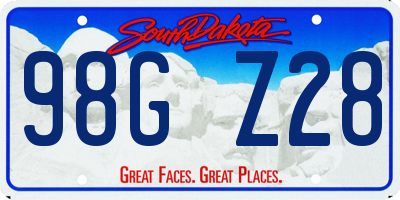 SD license plate 98GZ28