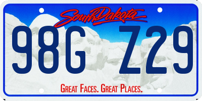 SD license plate 98GZ29