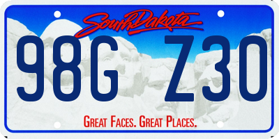 SD license plate 98GZ30