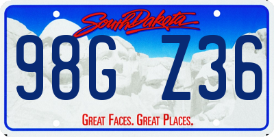 SD license plate 98GZ36