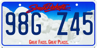 SD license plate 98GZ45