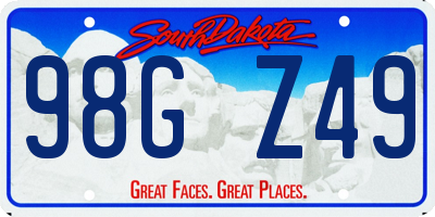 SD license plate 98GZ49