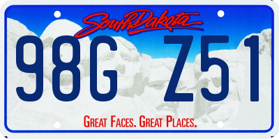 SD license plate 98GZ51