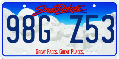 SD license plate 98GZ53