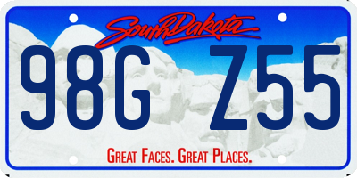 SD license plate 98GZ55