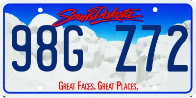 SD license plate 98GZ72