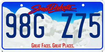 SD license plate 98GZ75