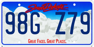 SD license plate 98GZ79