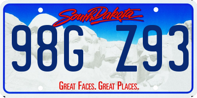SD license plate 98GZ93