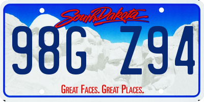 SD license plate 98GZ94