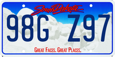 SD license plate 98GZ97