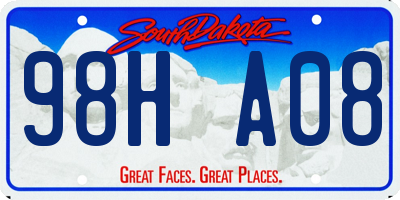 SD license plate 98HA08