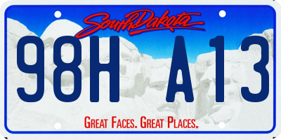 SD license plate 98HA13