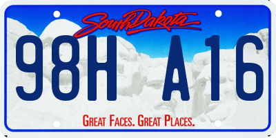 SD license plate 98HA16