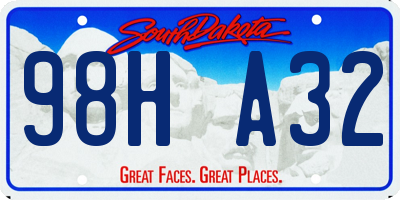 SD license plate 98HA32