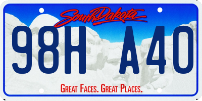 SD license plate 98HA40