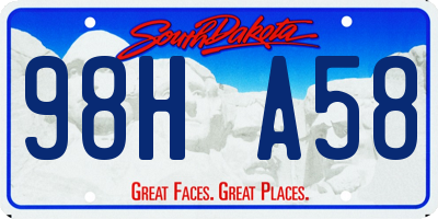 SD license plate 98HA58