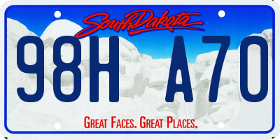 SD license plate 98HA70