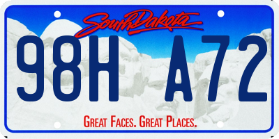 SD license plate 98HA72