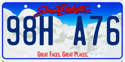 SD license plate 98HA76