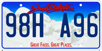 SD license plate 98HA96
