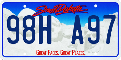 SD license plate 98HA97