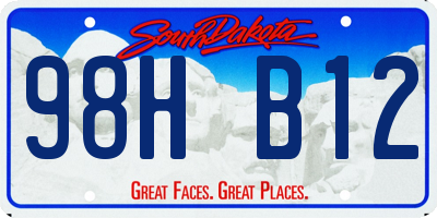 SD license plate 98HB12