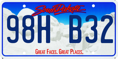 SD license plate 98HB32