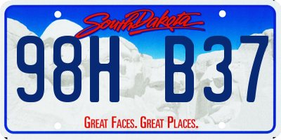 SD license plate 98HB37
