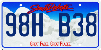 SD license plate 98HB38