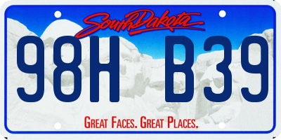 SD license plate 98HB39
