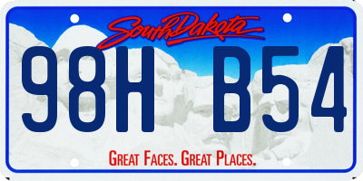SD license plate 98HB54