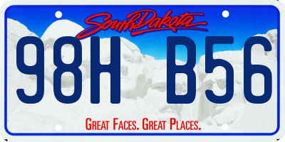 SD license plate 98HB56