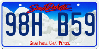 SD license plate 98HB59