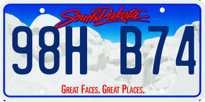 SD license plate 98HB74