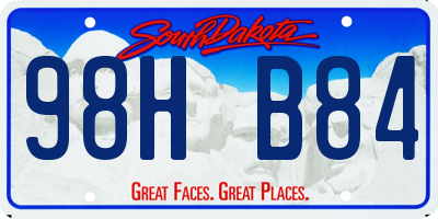 SD license plate 98HB84