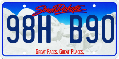 SD license plate 98HB90
