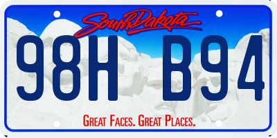SD license plate 98HB94