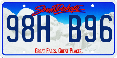 SD license plate 98HB96