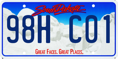 SD license plate 98HC01