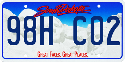 SD license plate 98HC02