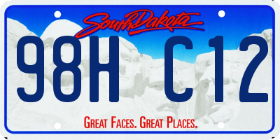 SD license plate 98HC12