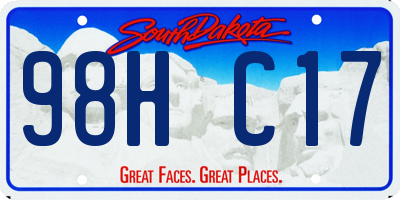 SD license plate 98HC17