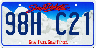 SD license plate 98HC21