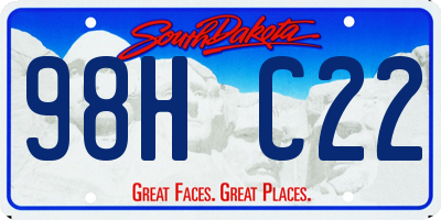 SD license plate 98HC22