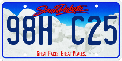 SD license plate 98HC25