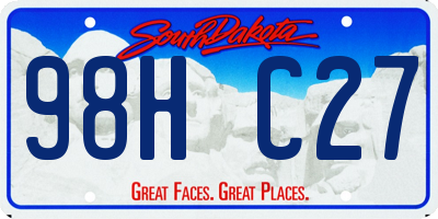 SD license plate 98HC27