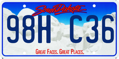 SD license plate 98HC36