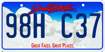 SD license plate 98HC37
